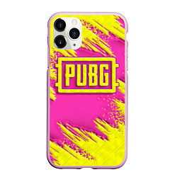 Чехол iPhone 11 Pro матовый PUBG yellow, цвет: 3D-розовый