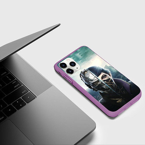 Чехол iPhone 11 Pro матовый Dishonored - Эмили Колдуин / 3D-Фиолетовый – фото 3