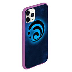 Чехол iPhone 11 Pro матовый ГИДРО элемент Genshin Impact, цвет: 3D-фиолетовый — фото 2