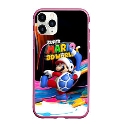 Чехол iPhone 11 Pro матовый Super Mario 3D World - Boomerang, цвет: 3D-малиновый