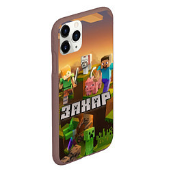 Чехол iPhone 11 Pro матовый Захар Minecraft, цвет: 3D-коричневый — фото 2