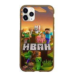 Чехол iPhone 11 Pro матовый Иван Minecraft