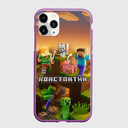 Чехол iPhone 11 Pro матовый Константин Minecraft, цвет: 3D-фиолетовый
