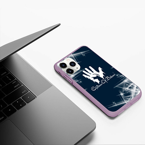 Чехол iPhone 11 Pro матовый Children of Bodom абстракция / 3D-Сиреневый – фото 3