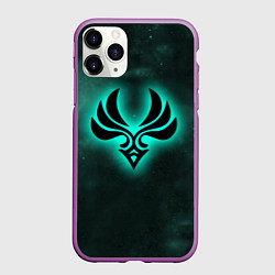 Чехол iPhone 11 Pro матовый АНЕМО элемент Genshin Impact, цвет: 3D-фиолетовый