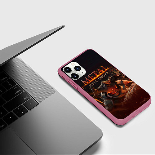 Чехол iPhone 11 Pro матовый Полудемон Metal Hellsinger / 3D-Малиновый – фото 3