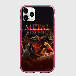 Чехол iPhone 11 Pro матовый Полудемон Metal Hellsinger, цвет: 3D-малиновый
