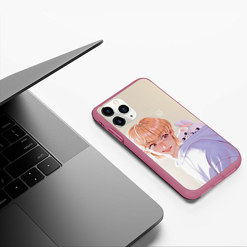 Чехол iPhone 11 Pro матовый SKZOO Felix Jinniret Leebit / 3D-Малиновый – фото 3