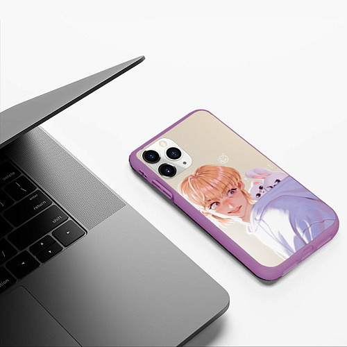 Чехол iPhone 11 Pro матовый SKZOO Felix Jinniret Leebit / 3D-Фиолетовый – фото 3