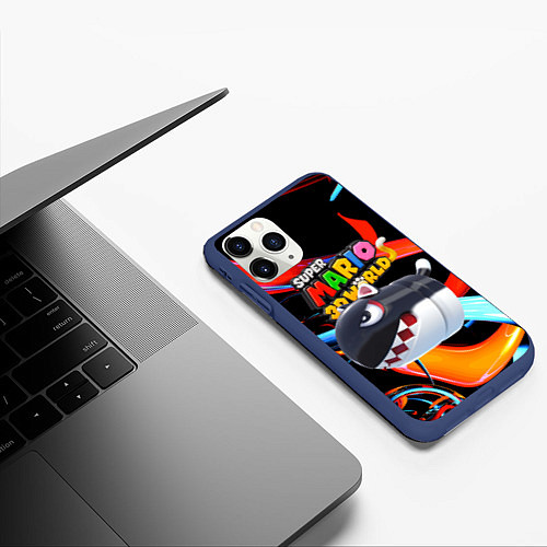 Чехол iPhone 11 Pro матовый Cat Bullet Bill - Super mario 3D World - Nintendo / 3D-Тёмно-синий – фото 3