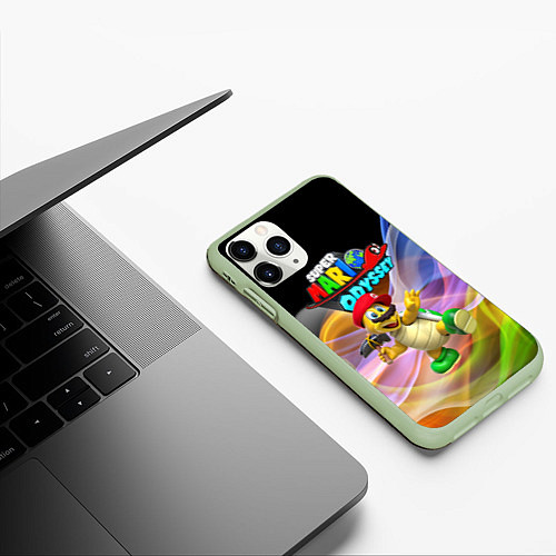 Чехол iPhone 11 Pro матовый Super Mario Odyssey - Hero turtle Koopa Troopa / 3D-Салатовый – фото 3