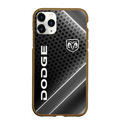 Чехол iPhone 11 Pro матовый Dodge Абстракция карбон, цвет: 3D-коричневый