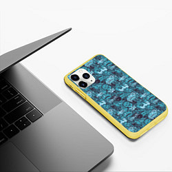 Чехол iPhone 11 Pro матовый Рожицы и надпись граффити, цвет: 3D-желтый — фото 2