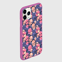 Чехол iPhone 11 Pro матовый Черепа разной формы, цвет: 3D-фиолетовый — фото 2