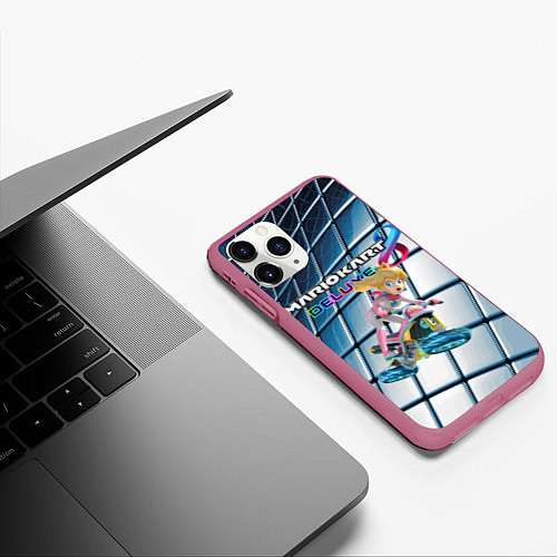 Чехол iPhone 11 Pro матовый Принцесса Персик гонщица - Mario Kart 8 Deluxe / 3D-Малиновый – фото 3