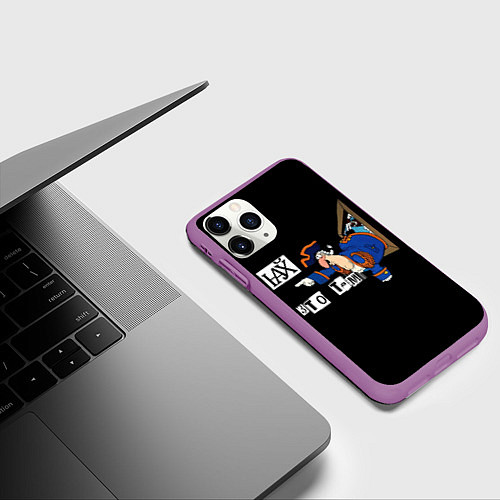 Чехол iPhone 11 Pro матовый Остров сокровищ, нафиг это там мем / 3D-Фиолетовый – фото 3