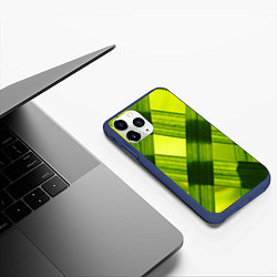 Чехол iPhone 11 Pro матовый Узор из натуральной травы, цвет: 3D-тёмно-синий — фото 2