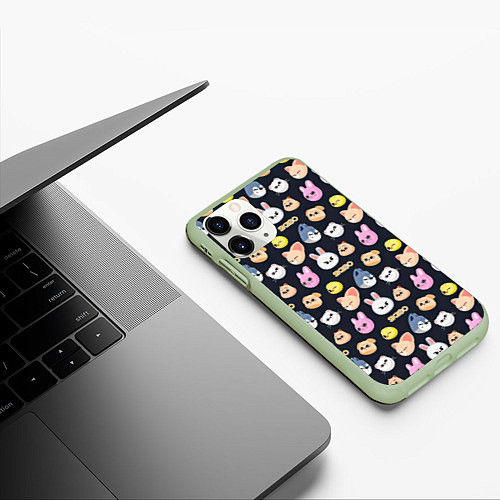 Чехол iPhone 11 Pro матовый Skzoo pattern / 3D-Салатовый – фото 3