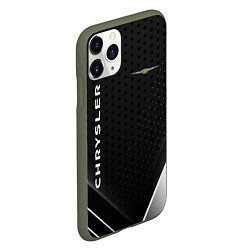 Чехол iPhone 11 Pro матовый Chrysler Карбон, цвет: 3D-темно-зеленый — фото 2