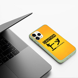 Чехол iPhone 11 Pro матовый Осторожно : это Спарта, цвет: 3D-салатовый — фото 2