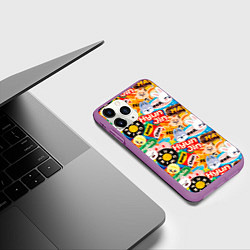Чехол iPhone 11 Pro матовый Skzoo stickers characters, цвет: 3D-фиолетовый — фото 2