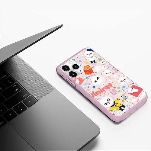 Чехол iPhone 11 Pro матовый Skzoo Jinniret pattern cartoon avatar / 3D-Розовый – фото 3
