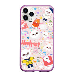 Чехол iPhone 11 Pro матовый Skzoo Jinniret pattern cartoon avatar, цвет: 3D-фиолетовый