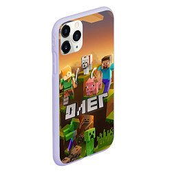 Чехол iPhone 11 Pro матовый Олег Minecraft, цвет: 3D-светло-сиреневый — фото 2