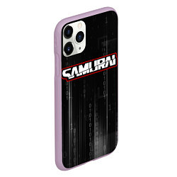 Чехол iPhone 11 Pro матовый Samurai - Киберпанк - Двоичный код, цвет: 3D-сиреневый — фото 2