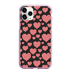 Чехол iPhone 11 Pro матовый Сердце-мозг, цвет: 3D-розовый