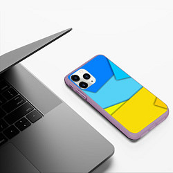 Чехол iPhone 11 Pro матовый Простой геометрический фон, цвет: 3D-сиреневый — фото 2