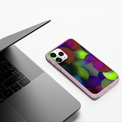 Чехол iPhone 11 Pro матовый Трехмерные разноцветные шары, цвет: 3D-розовый — фото 2