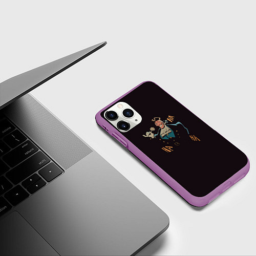 Чехол iPhone 11 Pro матовый Остров сокровищ Доктор Ливси / 3D-Фиолетовый – фото 3