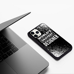 Чехол iPhone 11 Pro матовый Worlds okayest designer - dark, цвет: 3D-черный — фото 2