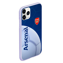 Чехол iPhone 11 Pro матовый Arsenal Мяч, цвет: 3D-светло-сиреневый — фото 2