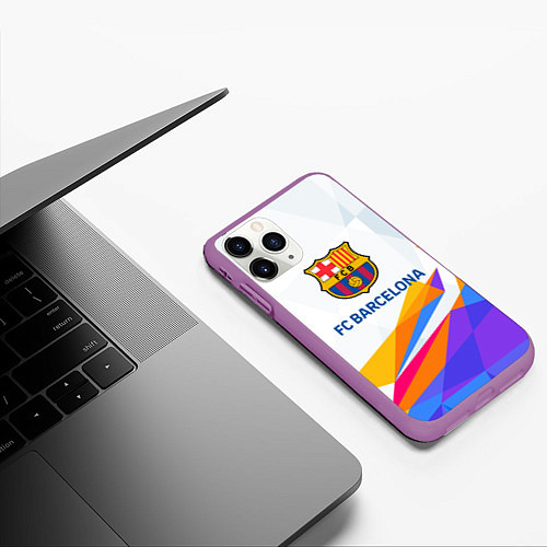 Чехол iPhone 11 Pro матовый Barcelona цветные геометрии / 3D-Фиолетовый – фото 3