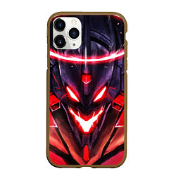 Чехол iPhone 11 Pro матовый Evangelion: Eva 01, цвет: 3D-коричневый