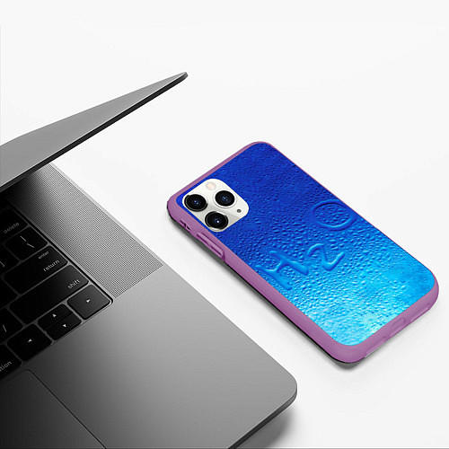 Чехол iPhone 11 Pro матовый Вода - H2O / 3D-Фиолетовый – фото 3