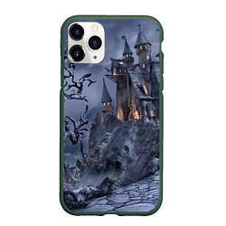 Чехол iPhone 11 Pro матовый Старый заброшенный замок - Halloween, цвет: 3D-темно-зеленый
