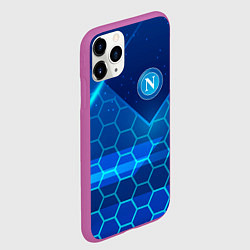 Чехол iPhone 11 Pro матовый Napoli Соты абстракция, цвет: 3D-фиолетовый — фото 2