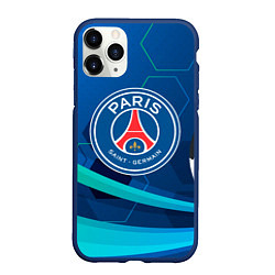 Чехол iPhone 11 Pro матовый PSG мяч абстракция, цвет: 3D-тёмно-синий