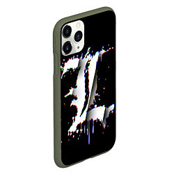 Чехол iPhone 11 Pro матовый Death Note glitch, цвет: 3D-темно-зеленый — фото 2