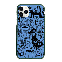 Чехол iPhone 11 Pro матовый Composition on the theme of Halloween, цвет: 3D-темно-зеленый