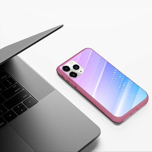 Чехол iPhone 11 Pro матовый Абстракция с неоном / 3D-Малиновый – фото 3