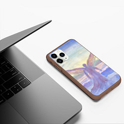 Чехол iPhone 11 Pro матовый Архангел в облаках акварель, цвет: 3D-коричневый — фото 2