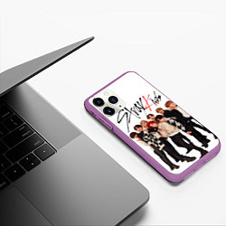 Чехол iPhone 11 Pro матовый Stray Kids white background, цвет: 3D-фиолетовый — фото 2