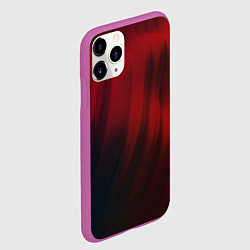 Чехол iPhone 11 Pro матовый Красные абстрактные волны во тьме, цвет: 3D-фиолетовый — фото 2