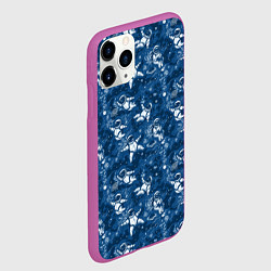 Чехол iPhone 11 Pro матовый Космонавт с котом, цвет: 3D-фиолетовый — фото 2