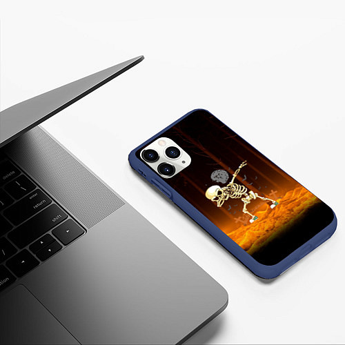 Чехол iPhone 11 Pro матовый Skeletons dab - dark forest / 3D-Тёмно-синий – фото 3