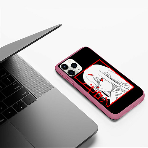 Чехол iPhone 11 Pro матовый Darling in the Franxx: 02 / 3D-Малиновый – фото 3